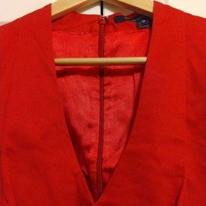 French Connection red ruched cap sleeve sheath, size 12